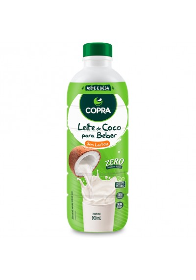 Leite de Coco para beber Zero Açúcar e Lactose  Copra 900 ml